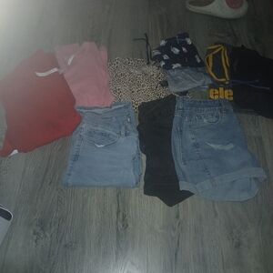 Womens Assorted Clothing Bundle with Denim Shorts